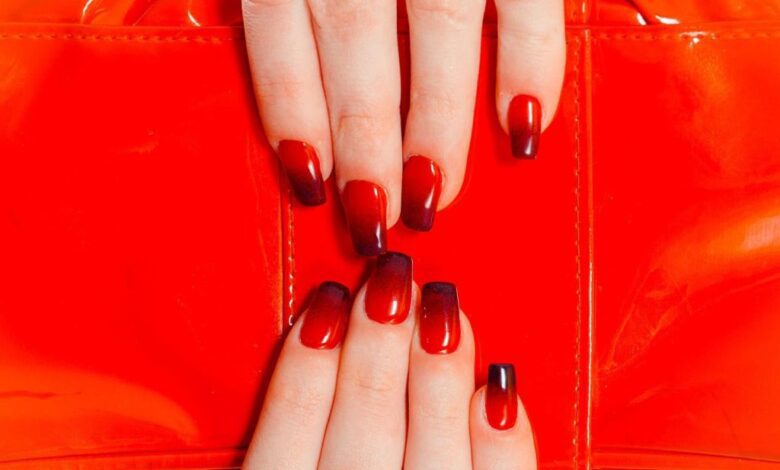 Red Ombre Nails