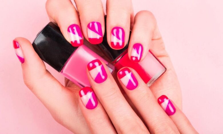 Pink Tip Nails